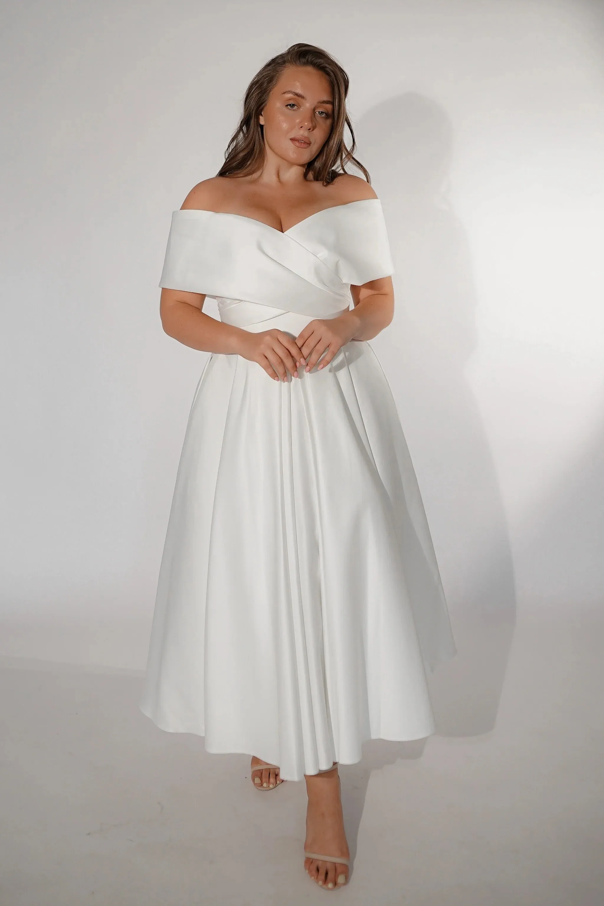Plus-Size Satin Wedding Dress Modern Dress Vestido De Novia Bow Simple Court Train Bridal Gown Satin Mermaid Princess - Image 2