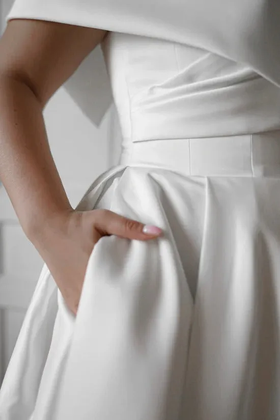Plus-Size Satin Wedding Dress Modern Dress Vestido De Novia Bow Simple Court Train Bridal Gown Satin Mermaid Princess - Image 5