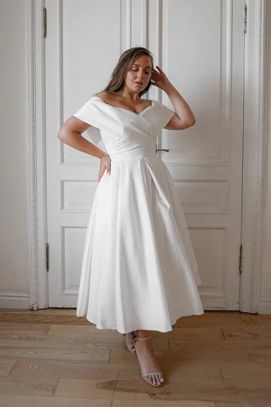 Plus-Size Satin Wedding Dress Modern Dress Vestido De Novia Bow Simple Court Train Bridal Gown Satin Mermaid Princess - Image 6