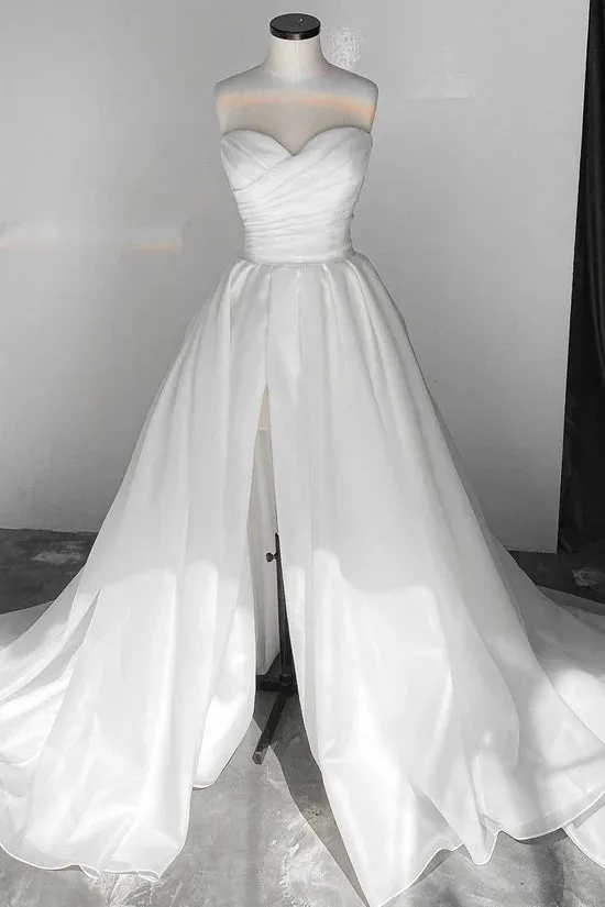 Light Ivory Wedding Dress Court Train Simple Bow Satin Vestido De Novia Mermaid Skirt PrincessDress Bridal Gown - Image 6