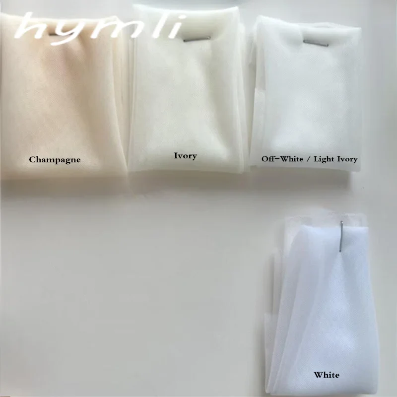 2 Layer Soft Tulle Wedding Veil Cut Edge Long Bridal Blusher Veil in White ,Off White , Ivory , Champagne - Image 3