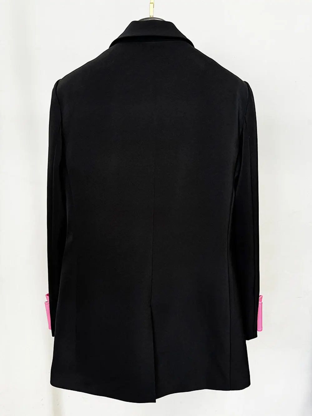 2024 Autumn Elegant Women's OL Medium length Blazer Collar Long Sleeve Double breasted Water Diamond Bow Decoration Blazer Dress - Image 6