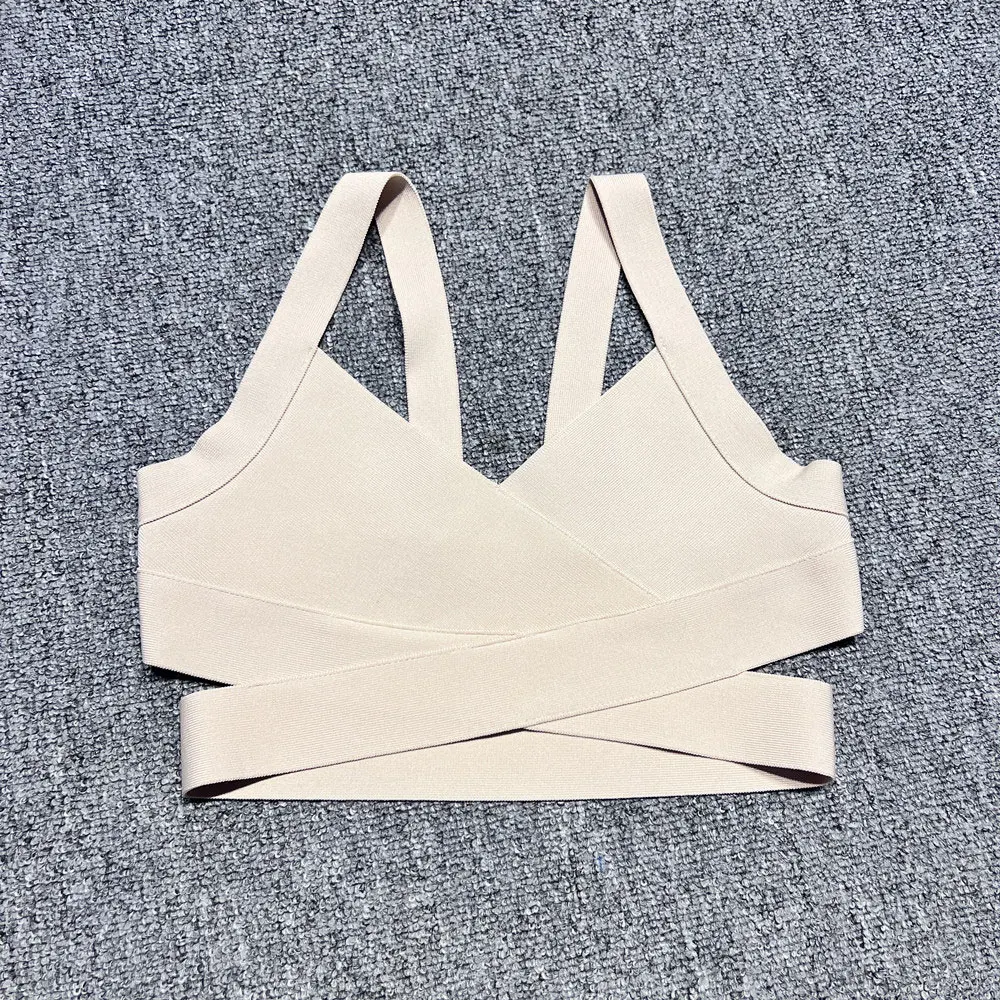 2024 Casual Women'S Ultra Short Bandage Vest Spaghetti Strap Sleeveless Hollow Out Solid Color Backless Top Women'S Sports Vest - Image 4