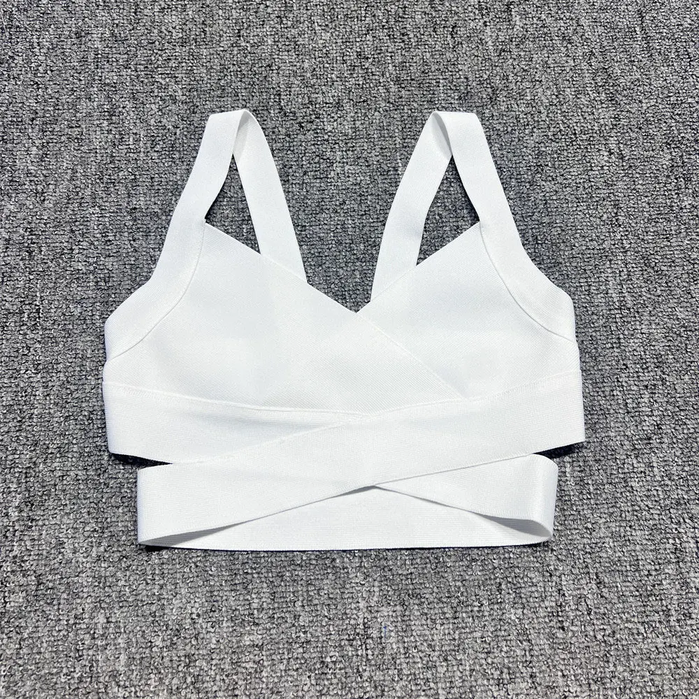 2024 Casual Women'S Ultra Short Bandage Vest Spaghetti Strap Sleeveless Hollow Out Solid Color Backless Top Women'S Sports Vest - Image 5