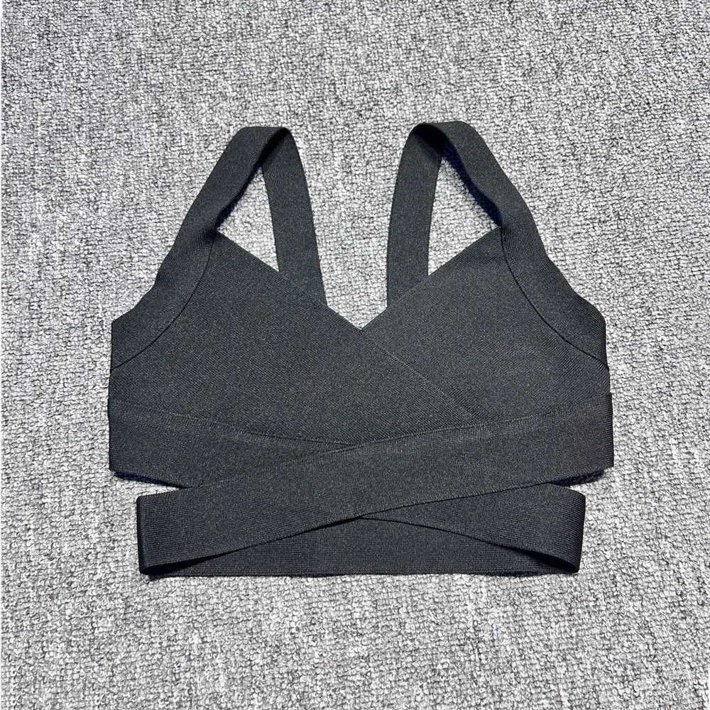 2024 Casual Women'S Ultra Short Bandage Vest Spaghetti Strap Sleeveless Hollow Out Solid Color Backless Top Women'S Sports Vest - Image 6