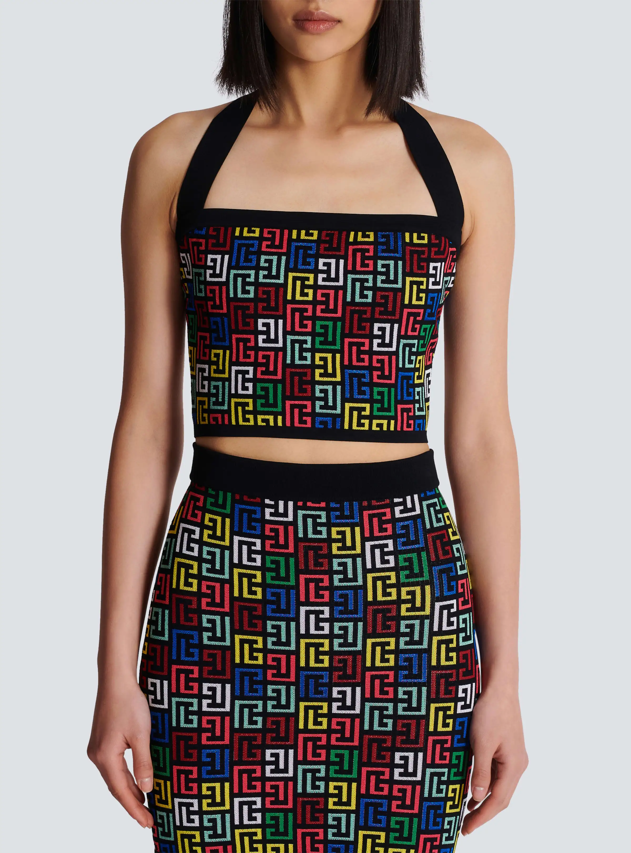 2024 New Women Sexy Halter Off the Shoulder Bodycon Mini Bandage Dress 2 Pieces Jacquard Celebrate Nightclub Party Dress Vestido