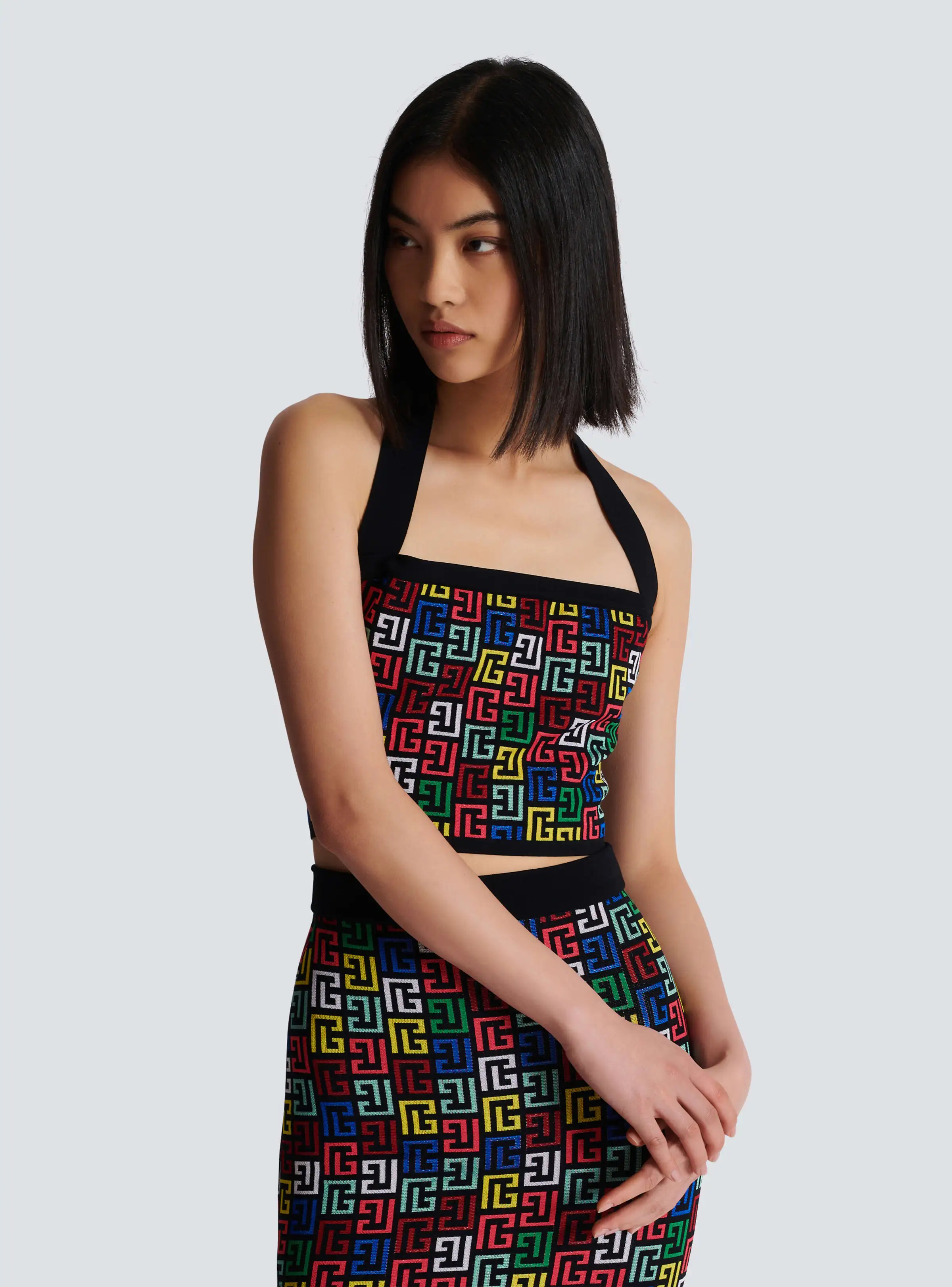 2024 New Women Sexy Halter Off the Shoulder Bodycon Mini Bandage Dress 2 Pieces Jacquard Celebrate Nightclub Party Dress Vestido - Image 4