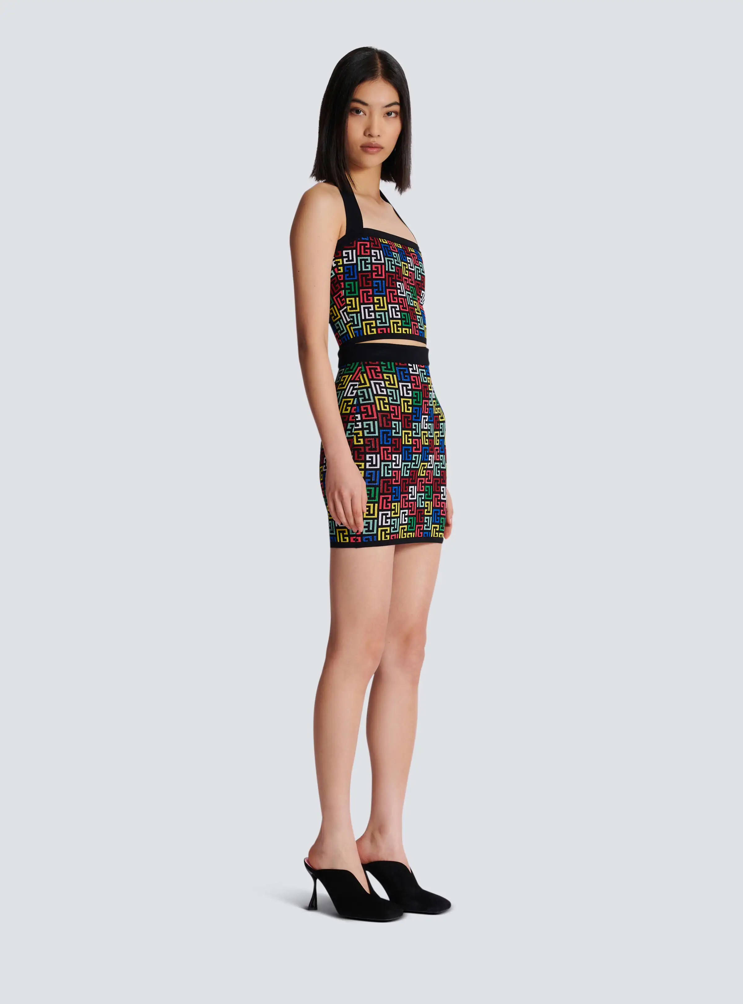 2024 New Women Sexy Halter Off the Shoulder Bodycon Mini Bandage Dress 2 Pieces Jacquard Celebrate Nightclub Party Dress Vestido - Image 5