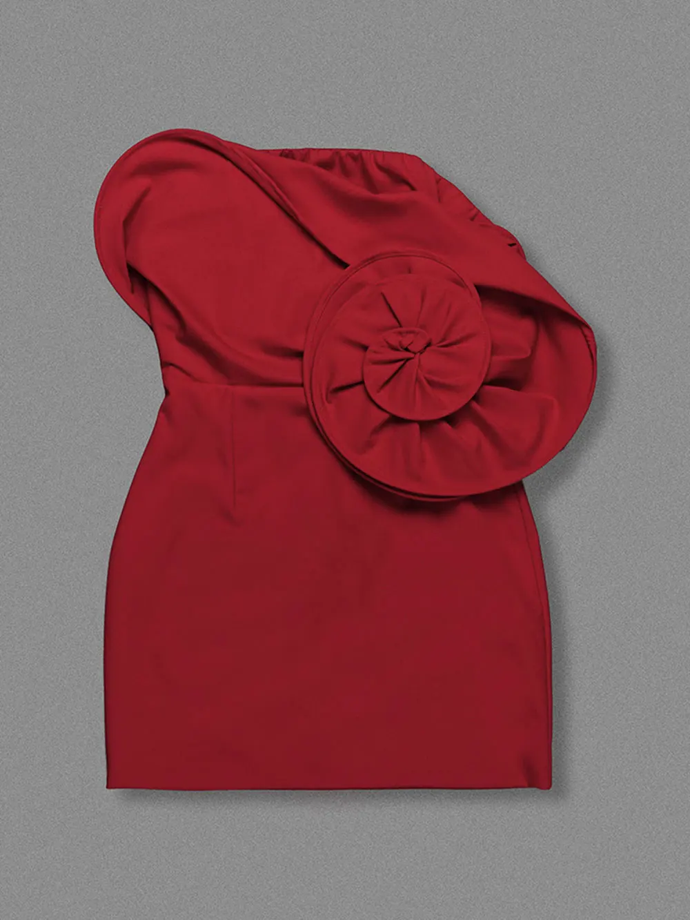 2024 Sexy Women 3D Flower Design Christmas Dress Strapless Sleeveless Bodycon Bareback Mini Dress Cocktail Evening Party Vestido - Image 3