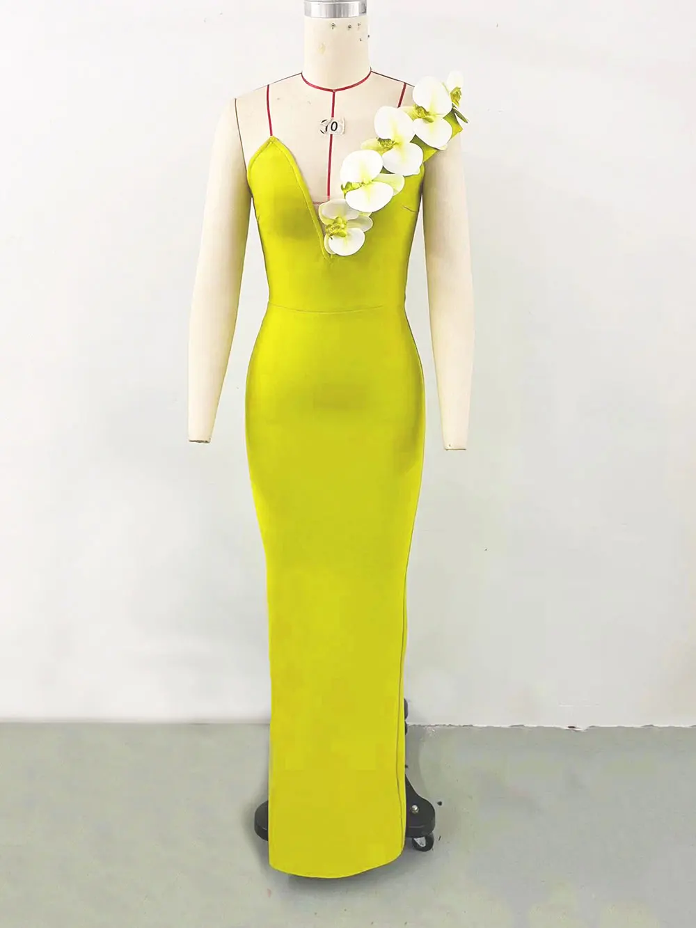 2024 Sexy Women's 3D Flower Decoration Long Dress Strapless Sleeveless Bodycon Backless Max Dress Cocktail Evening Party Vestido - Image 8