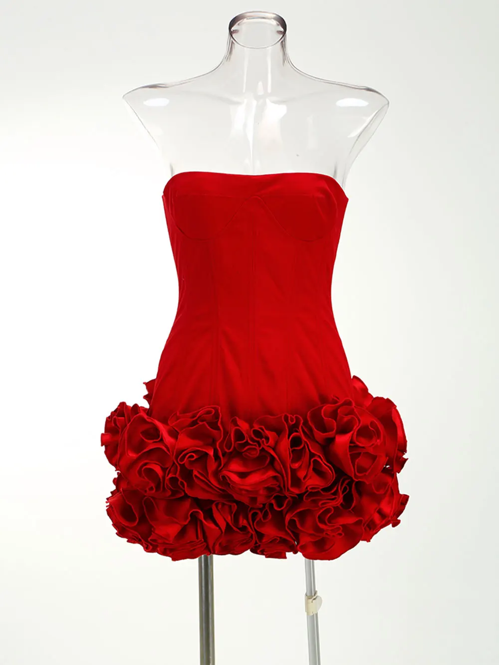 2024 Sexy Women'S Backless Drawstring Tied Dress Strapless Sleeveless Edible Tree Fungi Puffy Dress Cocktail Party Vestidos - Image 6