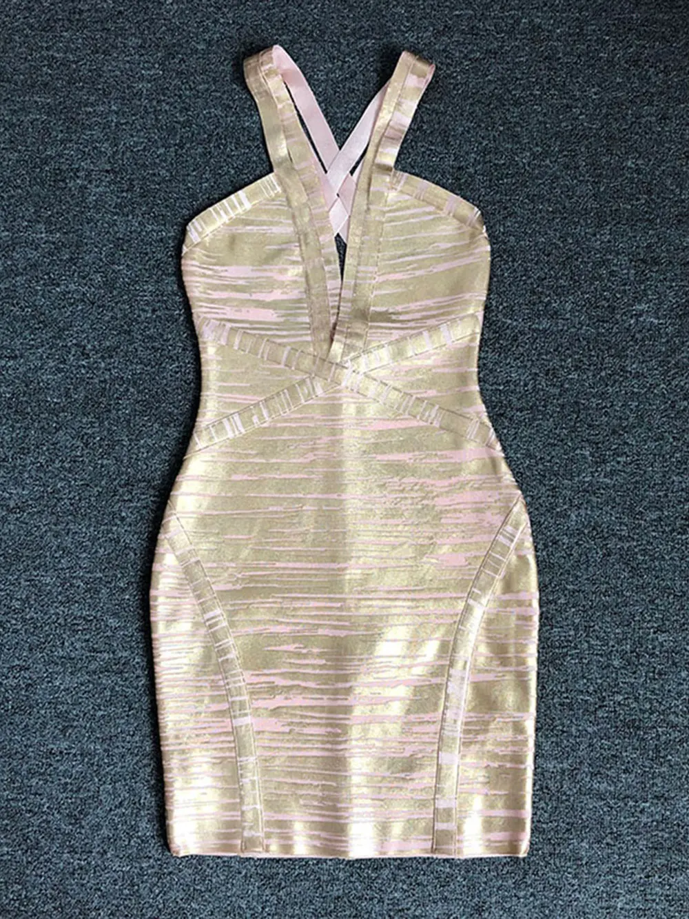 2024 Sexy Women's Coated Bandage Dress Camisole Deep V-neck Sleeveless Bodycon Mini Dresses Cocktail Evening Party Vestidos - Image 6