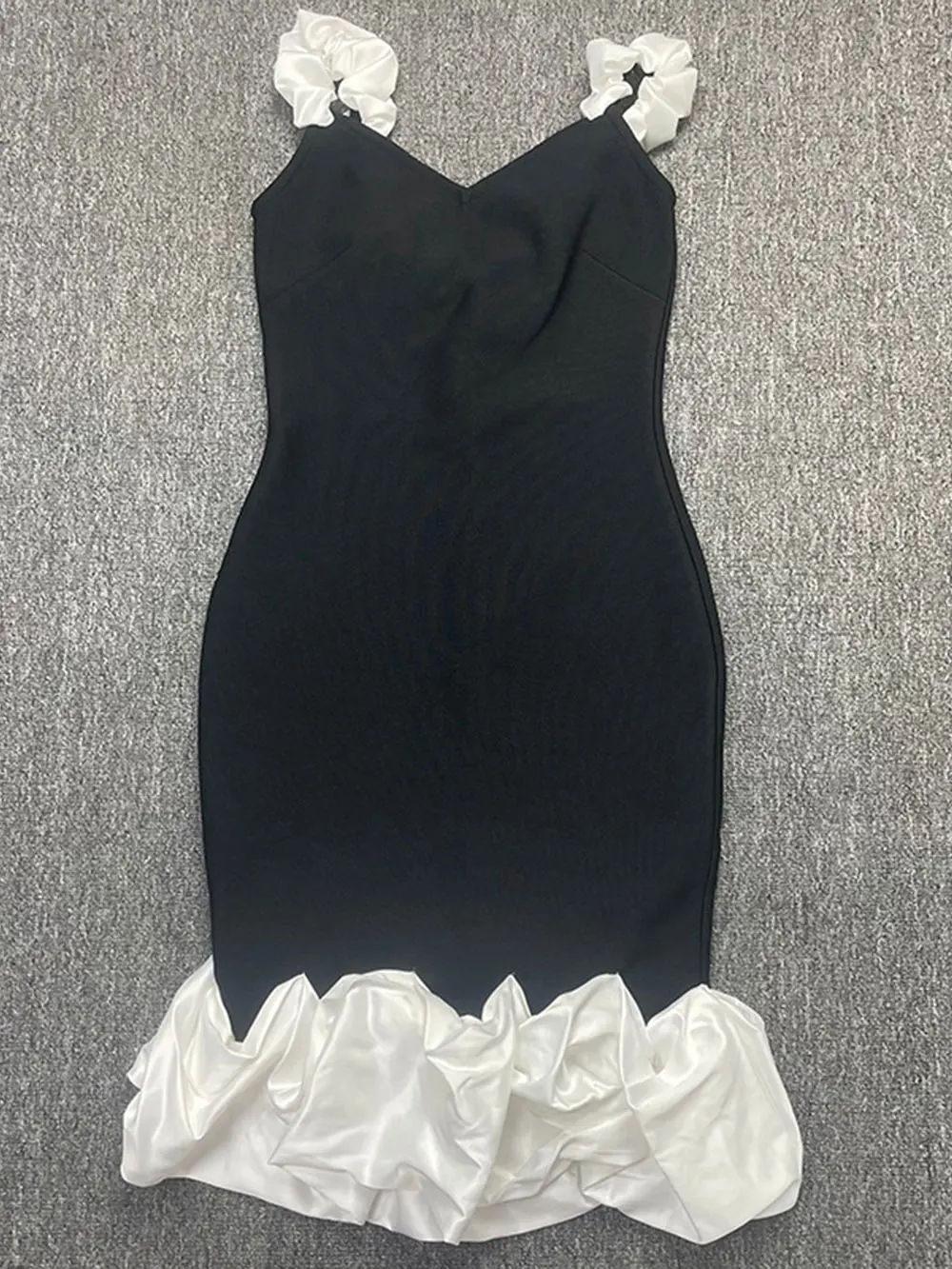 2024 Sexy Women'S Patchwork Draped Design Bandage Dress Spaghetti Strap Sleeveless Bodycon Backless Midi Dress Party Vestidos - Image 2