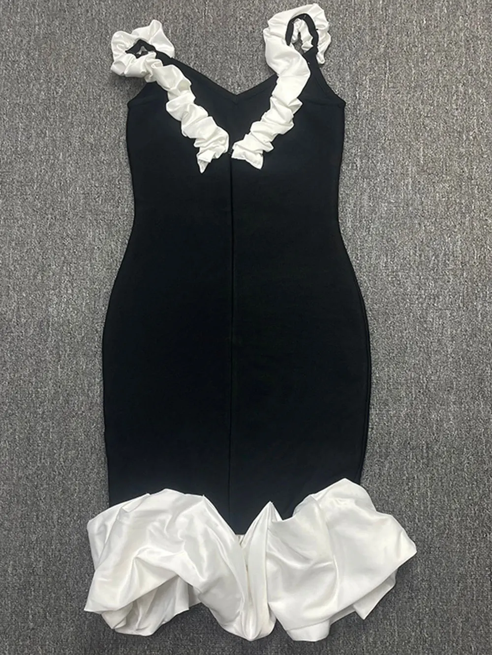 2024 Sexy Women'S Patchwork Draped Design Bandage Dress Spaghetti Strap Sleeveless Bodycon Backless Midi Dress Party Vestidos - Image 3