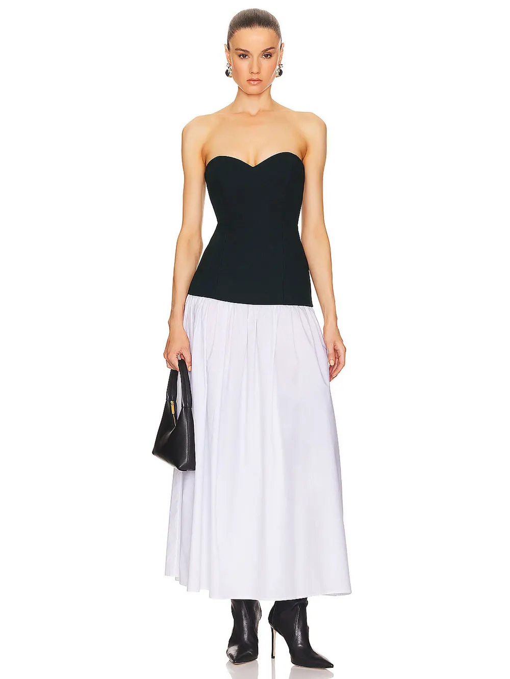 2024 Sexy Women'S Patchwork Long Dress Strapless Sleeveless A-Line Backless Pleated Dress Cocktail Evening Club Party Vestitos - Image 4