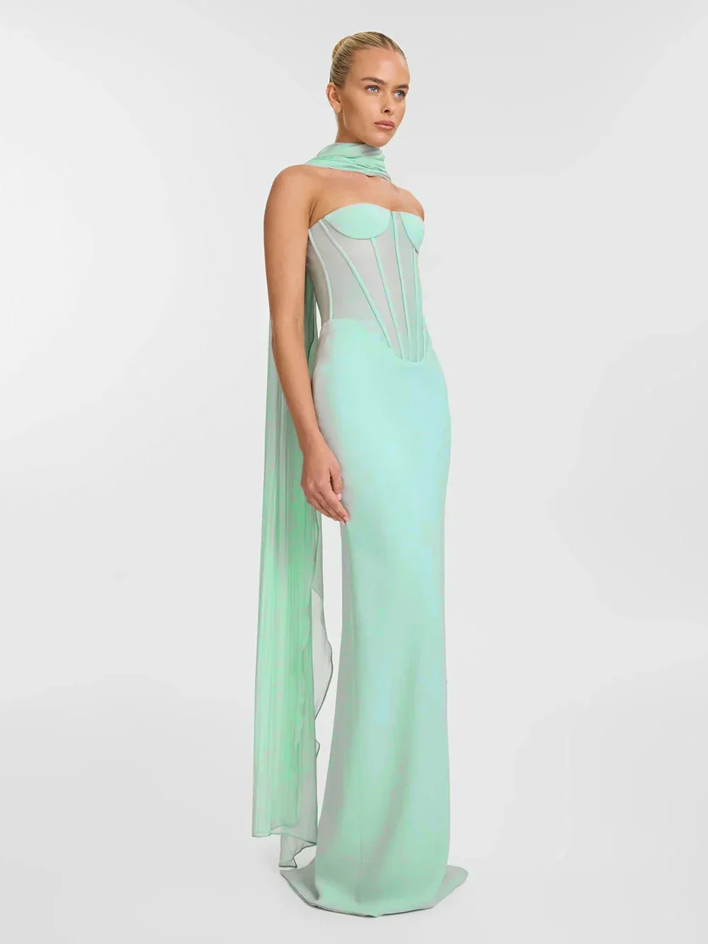 Elegant Strapless Scarf Tight Long Dress For Women'S Sexy Backless Sleeveless Vestidos Celebrity Evening Party Gowns - Image 5