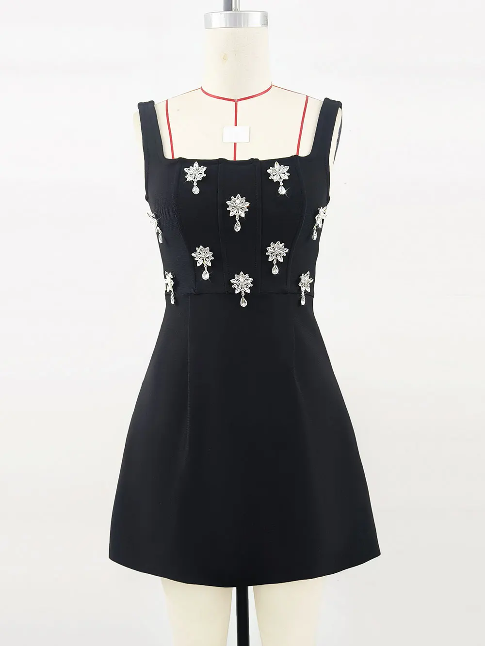 Elegant Women's 3D Diamond Flower Bandage Dress Camisole Sleeveless A-line Mini Dresses Cocktail Banquet Dress Vestidos - Image 5