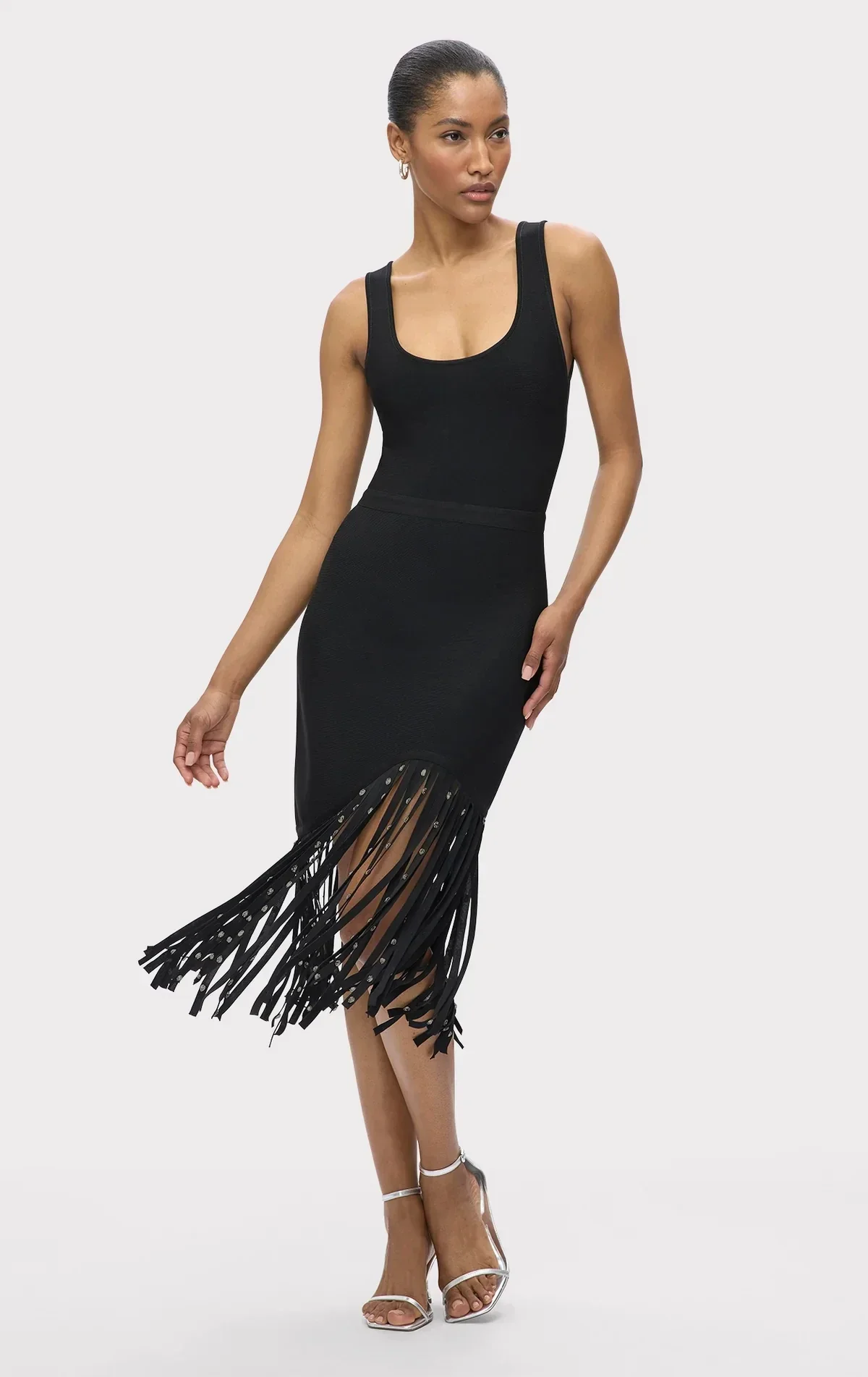 New Fashion Crystal Tassel Temperament Suspender Bodycon Bandage Dress Sexy Midi Evening Party Birthday Dresses Vestidos - Image 3