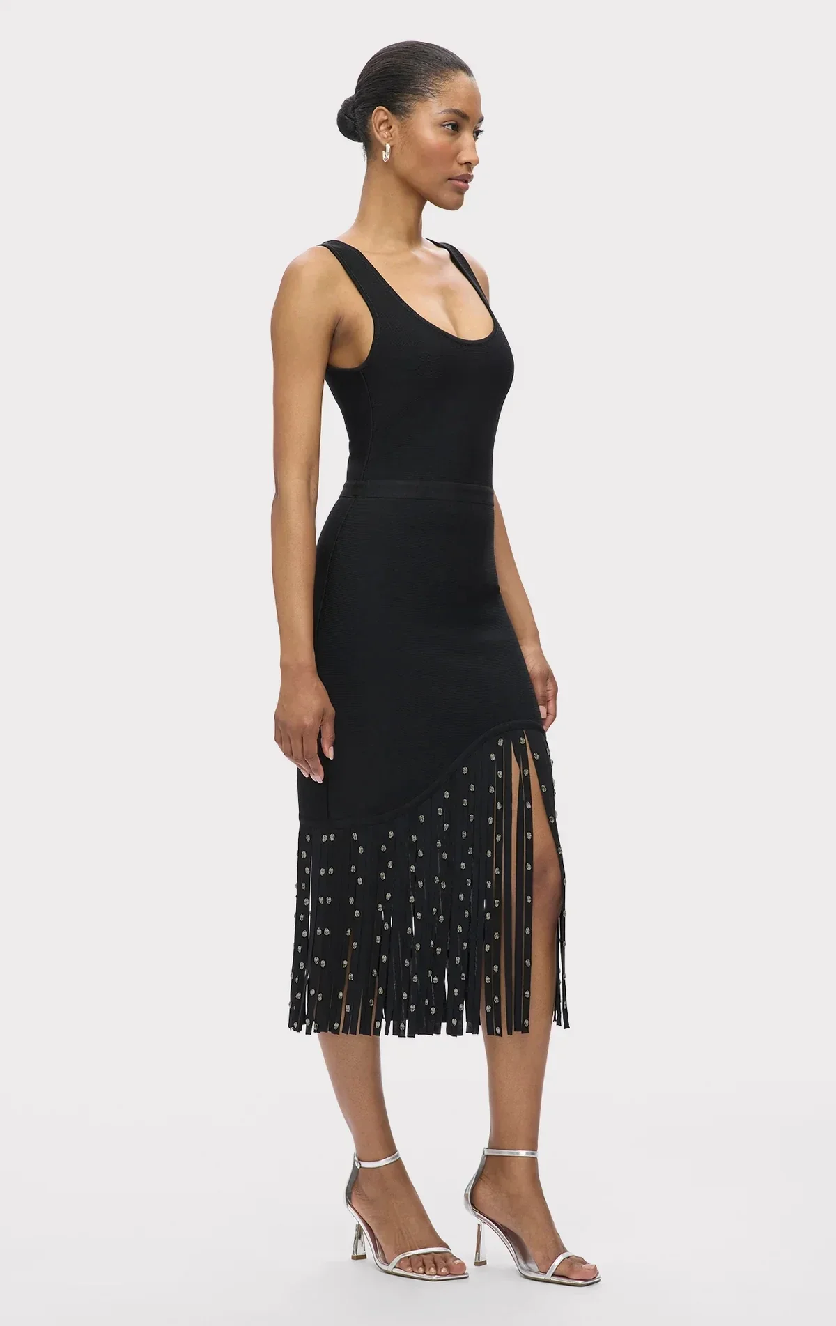 New Fashion Crystal Tassel Temperament Suspender Bodycon Bandage Dress Sexy Midi Evening Party Birthday Dresses Vestidos - Image 4