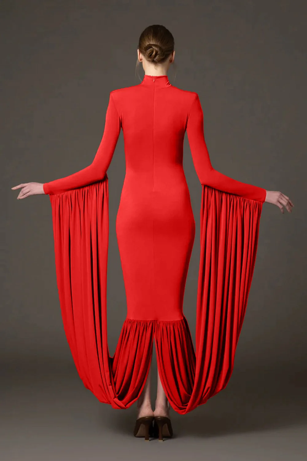 Red Women Long Sleeve Sexy Bodycon Long Dress Celebrate Evening Party Prom Fashion Cocktail Outfit High Quality - Image 3