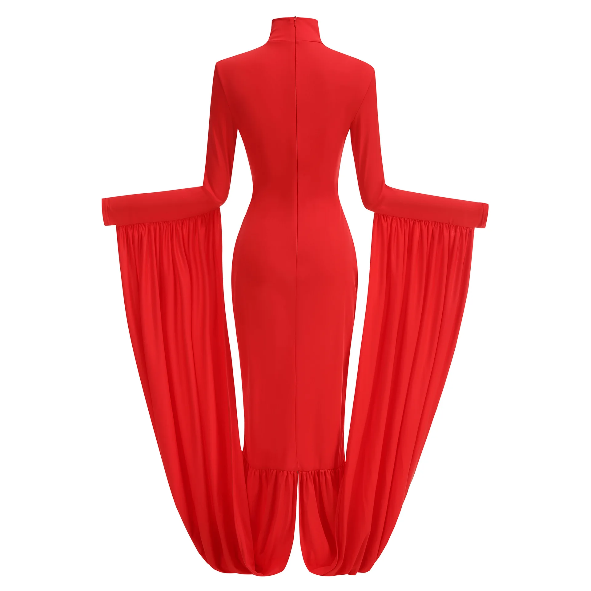Red Women Long Sleeve Sexy Bodycon Long Dress Celebrate Evening Party Prom Fashion Cocktail Outfit High Quality - Image 4