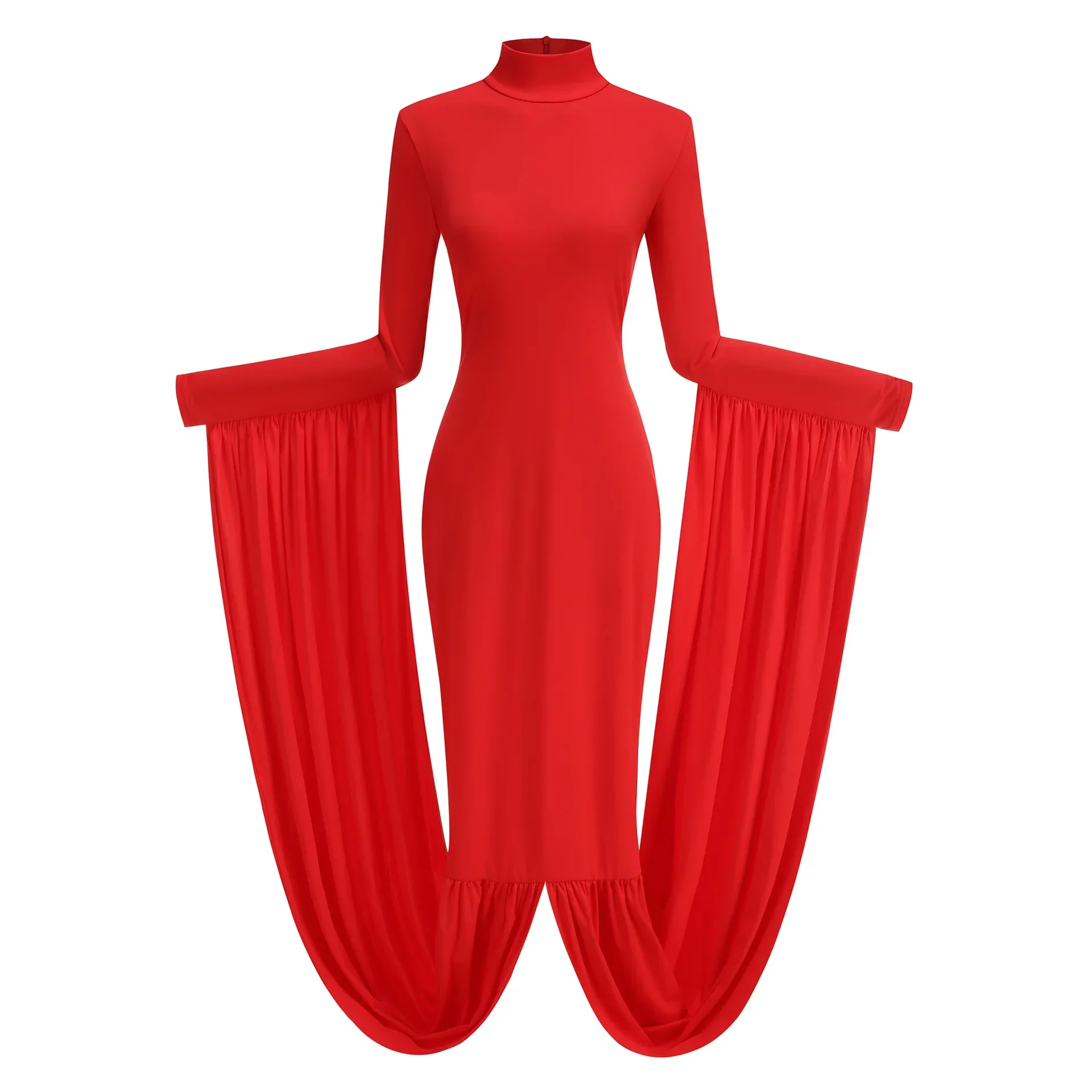 Red Women Long Sleeve Sexy Bodycon Long Dress Celebrate Evening Party Prom Fashion Cocktail Outfit High Quality - Image 6
