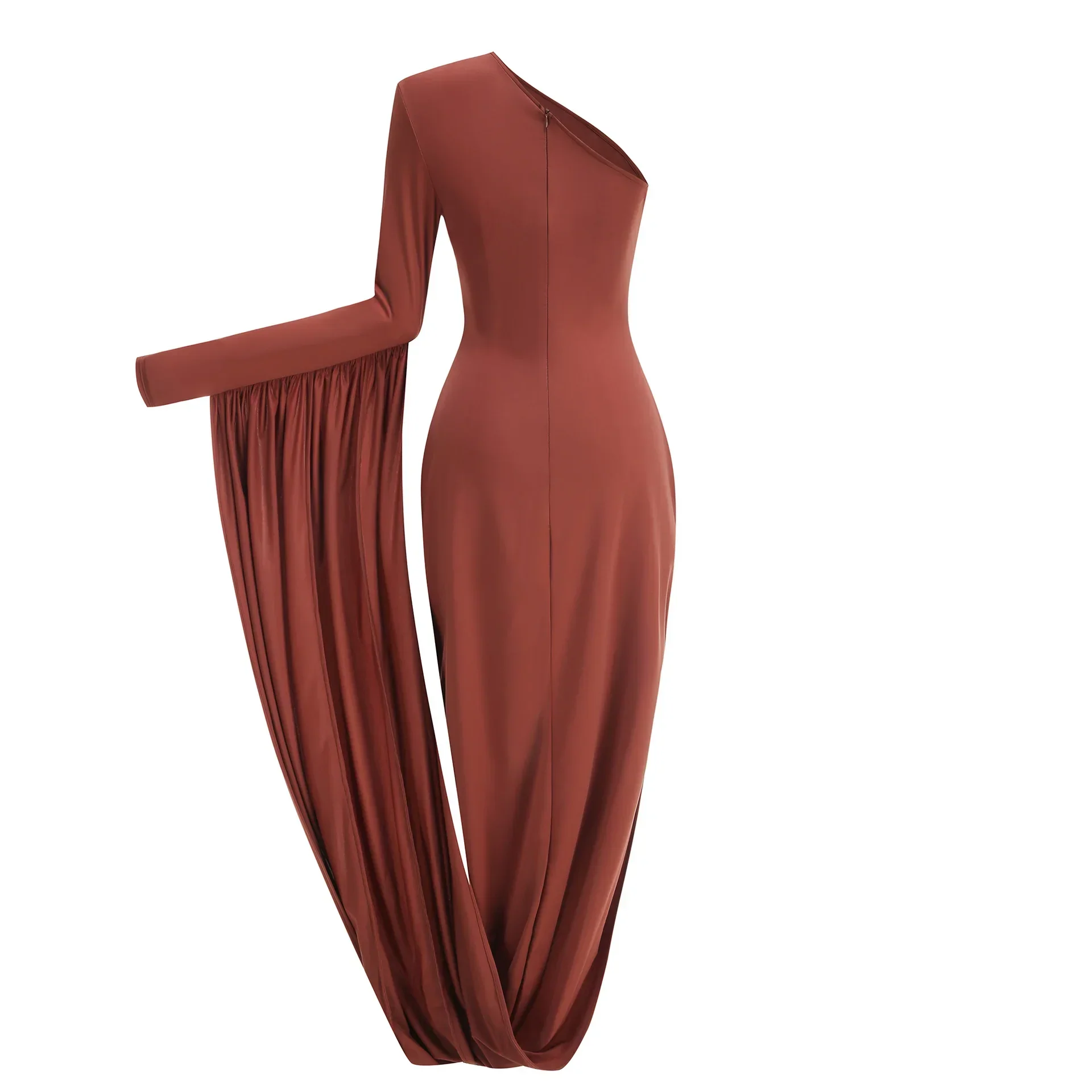 New Sexy Off-shoulder Long Skirt High-end Women's Slim Single-sleeved Dress Celebrate Evening Party Outfit Wholesale - Image 6