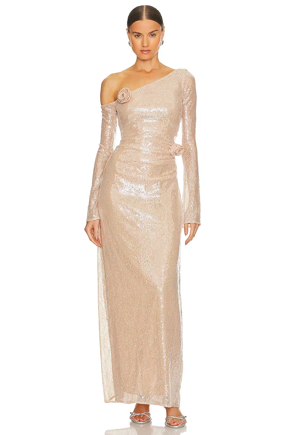 New Shinning Sequins Women Long Sleeve Off the Shoulder Bodycon Long Maxi Dress Fashion Celebrate Birthday Party Outfit - Image 6