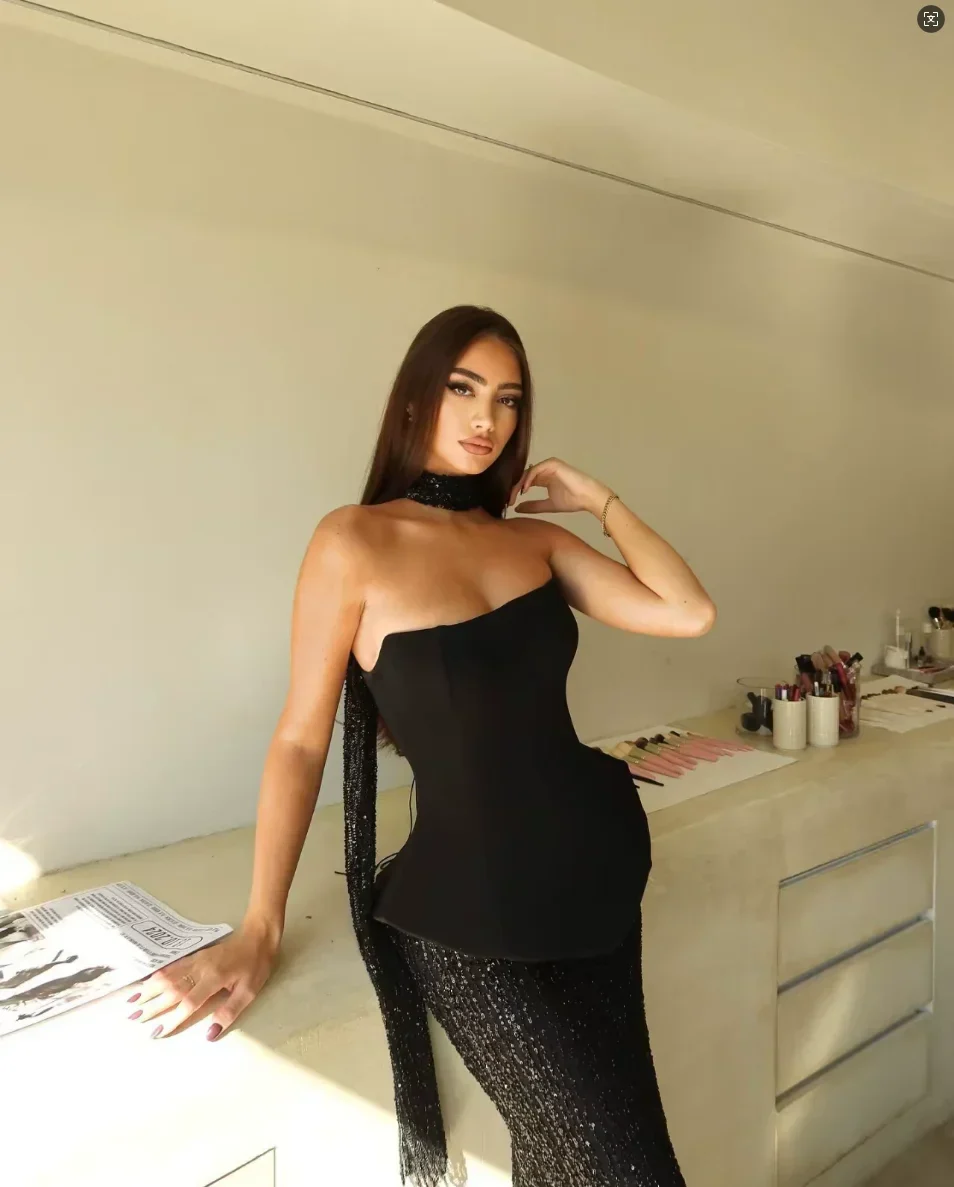 Spring Women Sexy Strapless Shinning Sequins Bodycon Long Bandage Dress Celebrity Red Carpet Evening Party Dress - Image 2