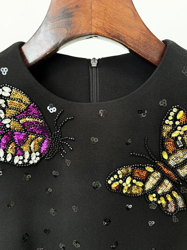 New Spring Women Sleeveless Sexy O-Neck Beading Straight Mini Dress Girls' Birthday Party Celebrate Dress Wholesale - Image 5