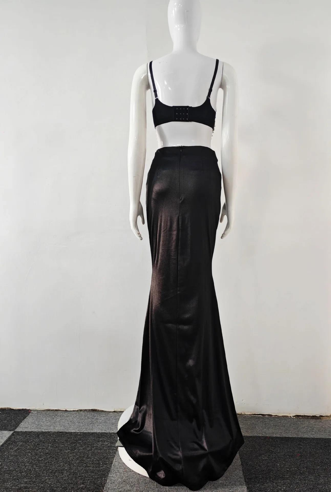 New Summer Women Sexy Shinning Crystal Tops 2 Pieces Bodycon Long Dress Elegant Evening Birthday Party Cocktail Outfit - Image 4