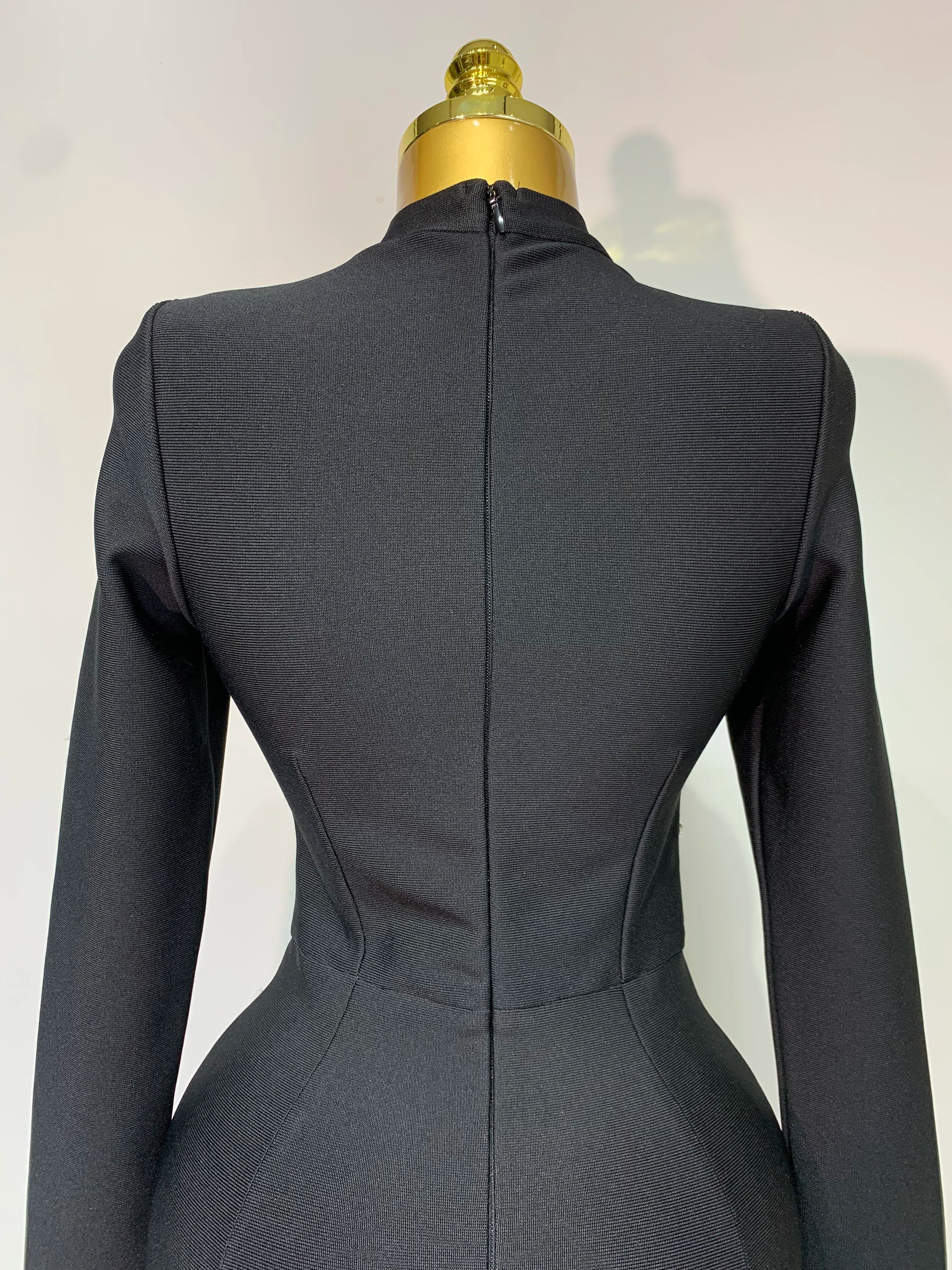 Fashion Designer Party Dress Women's Formal Long Sleeve Diamonds Bodycon Bandage Dress Elegant Luxury Birthday Gown - Image 6