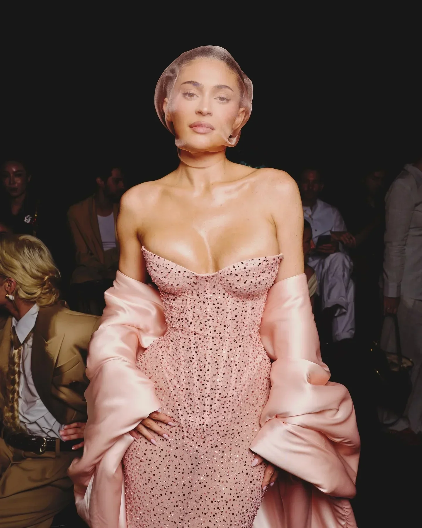 Pink Color Dazzling Diamonds Strapless Ankle Length Evening Dress Woman Birthday Party Dress Celebrity Evening Party Outfit - Image 7