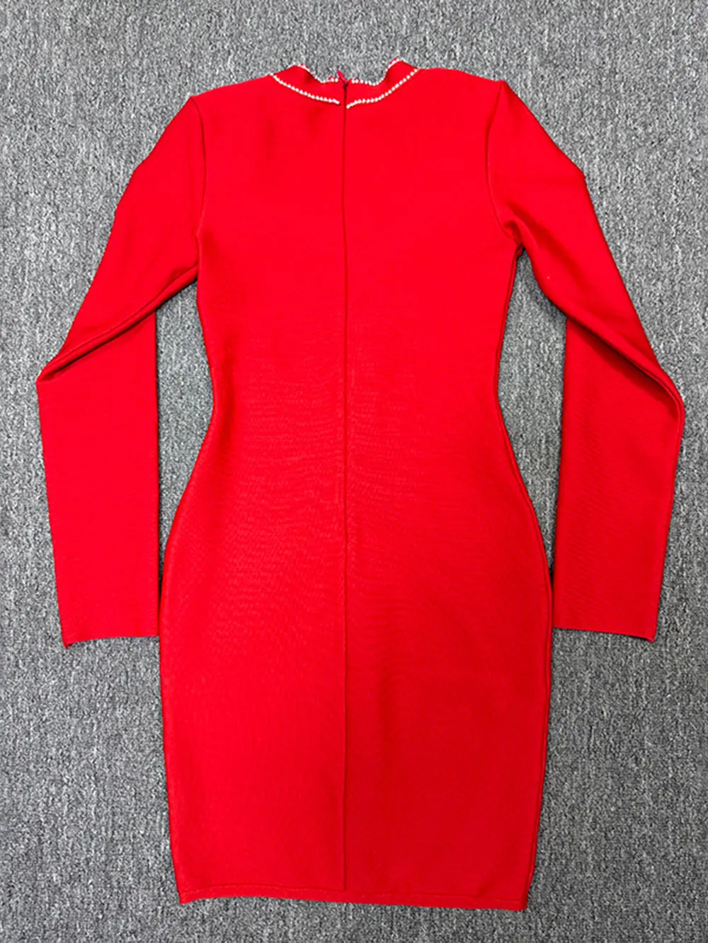 Spring Elegant Women Diamond Set Bandage Dress V-neck Long Sleeve Bodycon Single breasted Mini Dress Evening Party Vestidos - Image 3