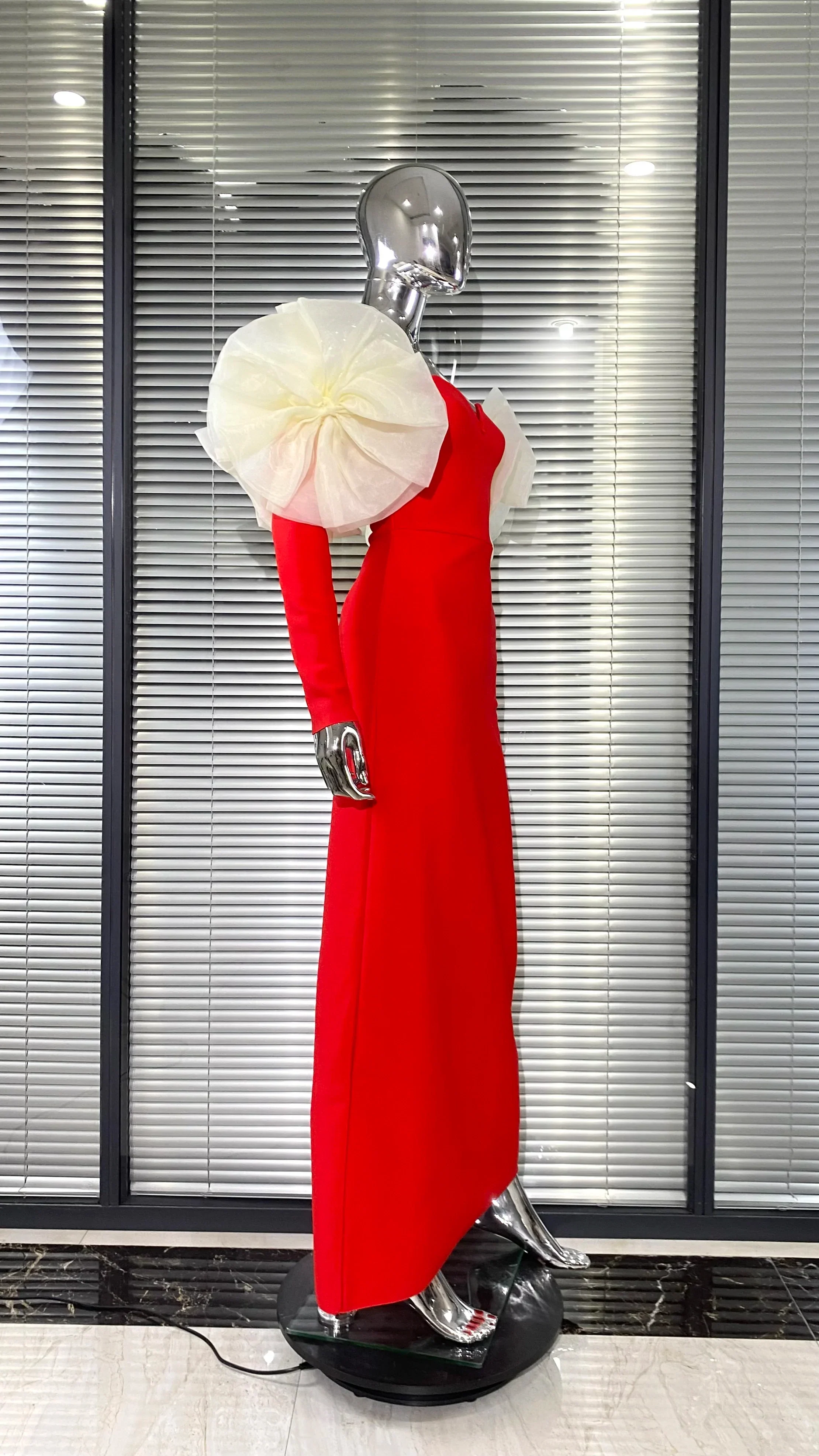 Stereoscopic Flower Sexy Off The Shoulder Ankle Lenght Bandage Dress Woman Birthday Party Vestido Celebrity Party Outfit - Image 5