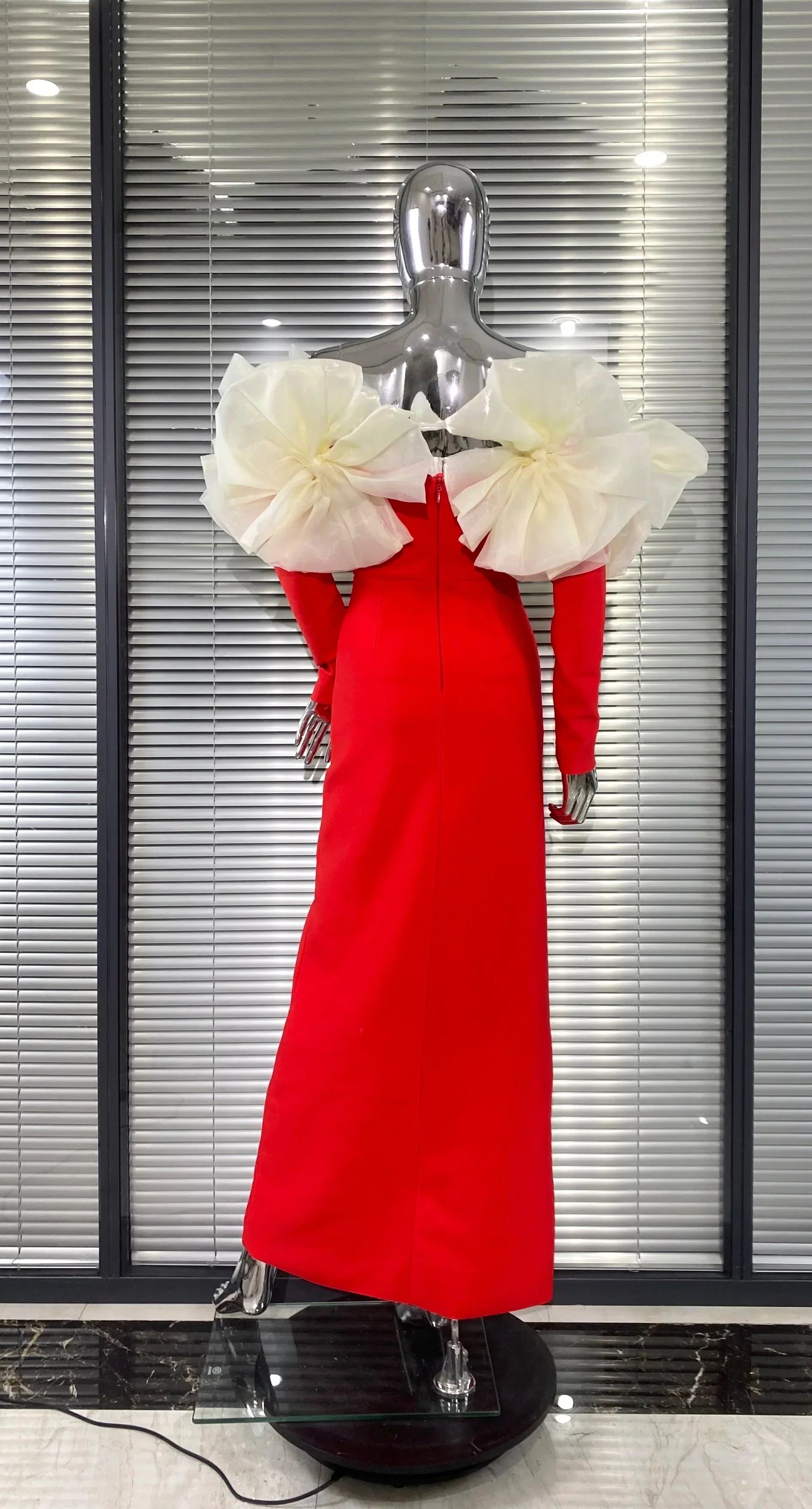 Stereoscopic Flower Sexy Off The Shoulder Ankle Lenght Bandage Dress Woman Birthday Party Vestido Celebrity Party Outfit - Image 6