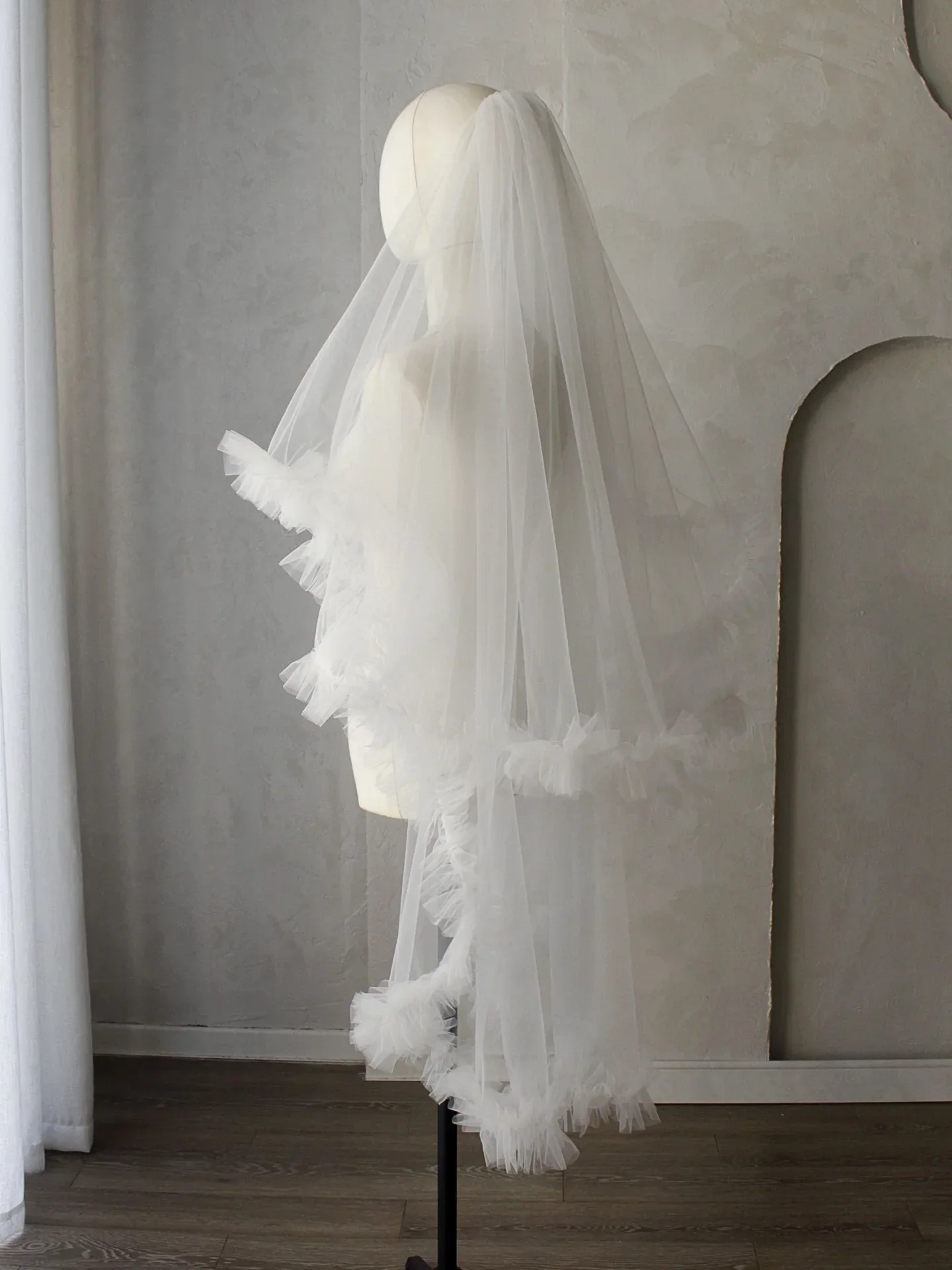 230cm White Bridal Veil Lace Wedding Veils For Brides Evening Dinner Party Dress Women Girl Gifts Hair Accessories Jewelry - Image 4