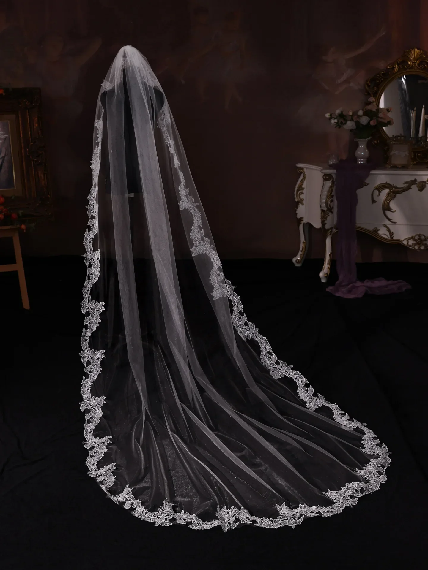 270cm White Bridal Veil Long Wedding Veils For Brides Evening Dinner Party Dress Women Girl Gifts Hair Accessories Jewelry - Image 5