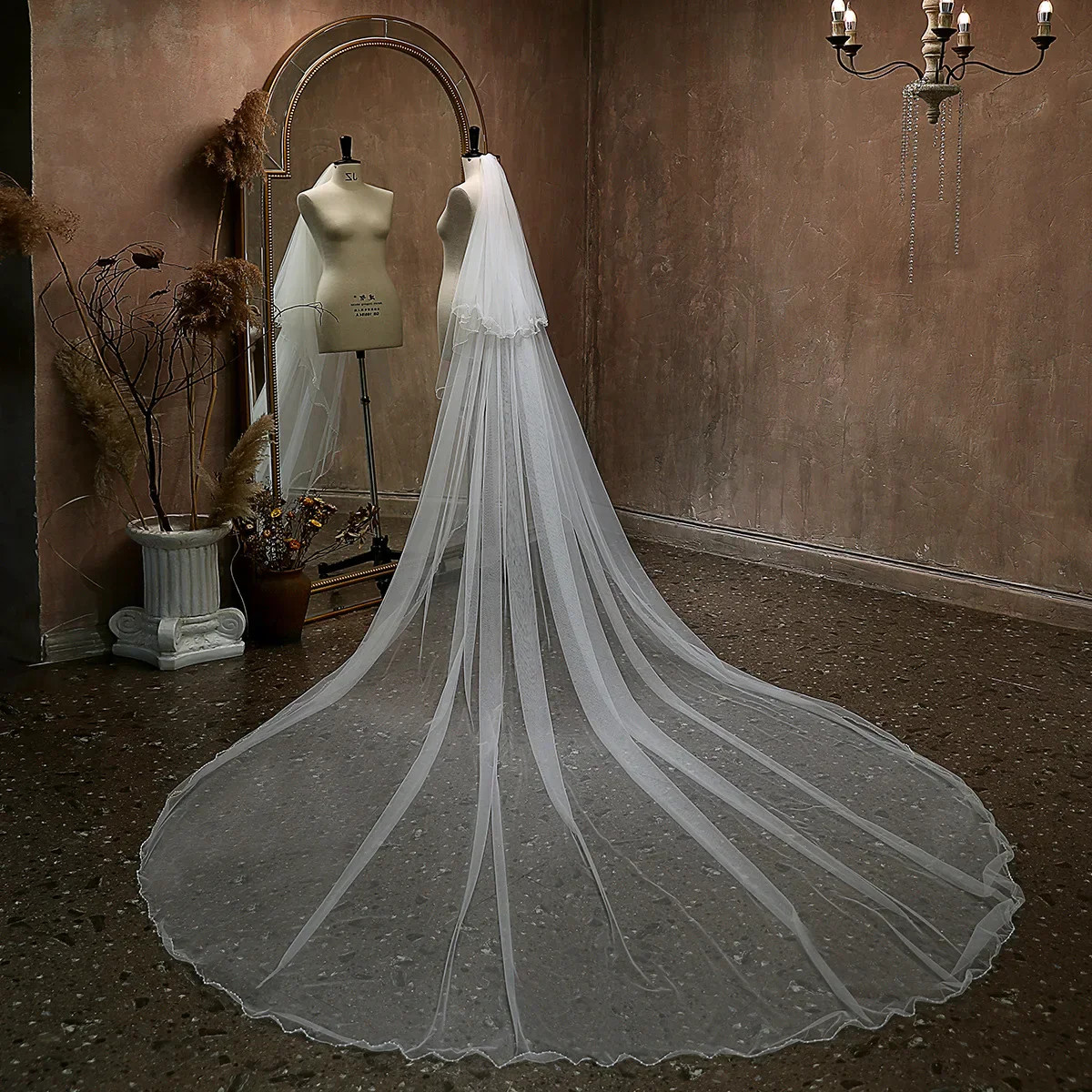 300cm Long Bridal Veil Lace Wedding Veils For Evening Dinner Party Dress Women Girl Gift Hair Accessories Brides Jewelry - Image 4