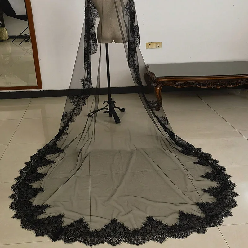 300cm White Black Bridal Veil Long Wedding Veils For Brides Evening Dinner Party Dress Women Girl Gifts Hair Accessories Jewelry - Image 4