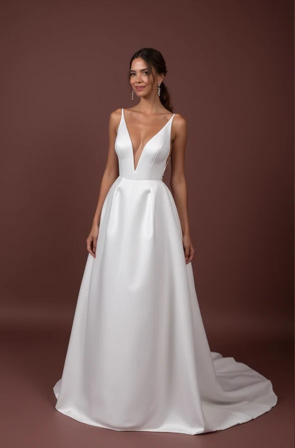 A-Line Bridal Dress with a Chapel Train for a Classic and Grand Look - Image 2