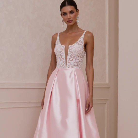 A-Line Bridal Gown with a Romantic Illusion Neckline - Image 4
