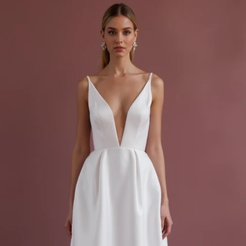 A-Line Bridal Gown with Embroidered Details for a Unique Touch - Image 4
