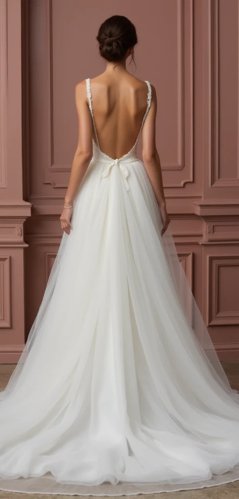 A-Line Bridal Gown with Lace Details for a Romantic Touch - Image 3