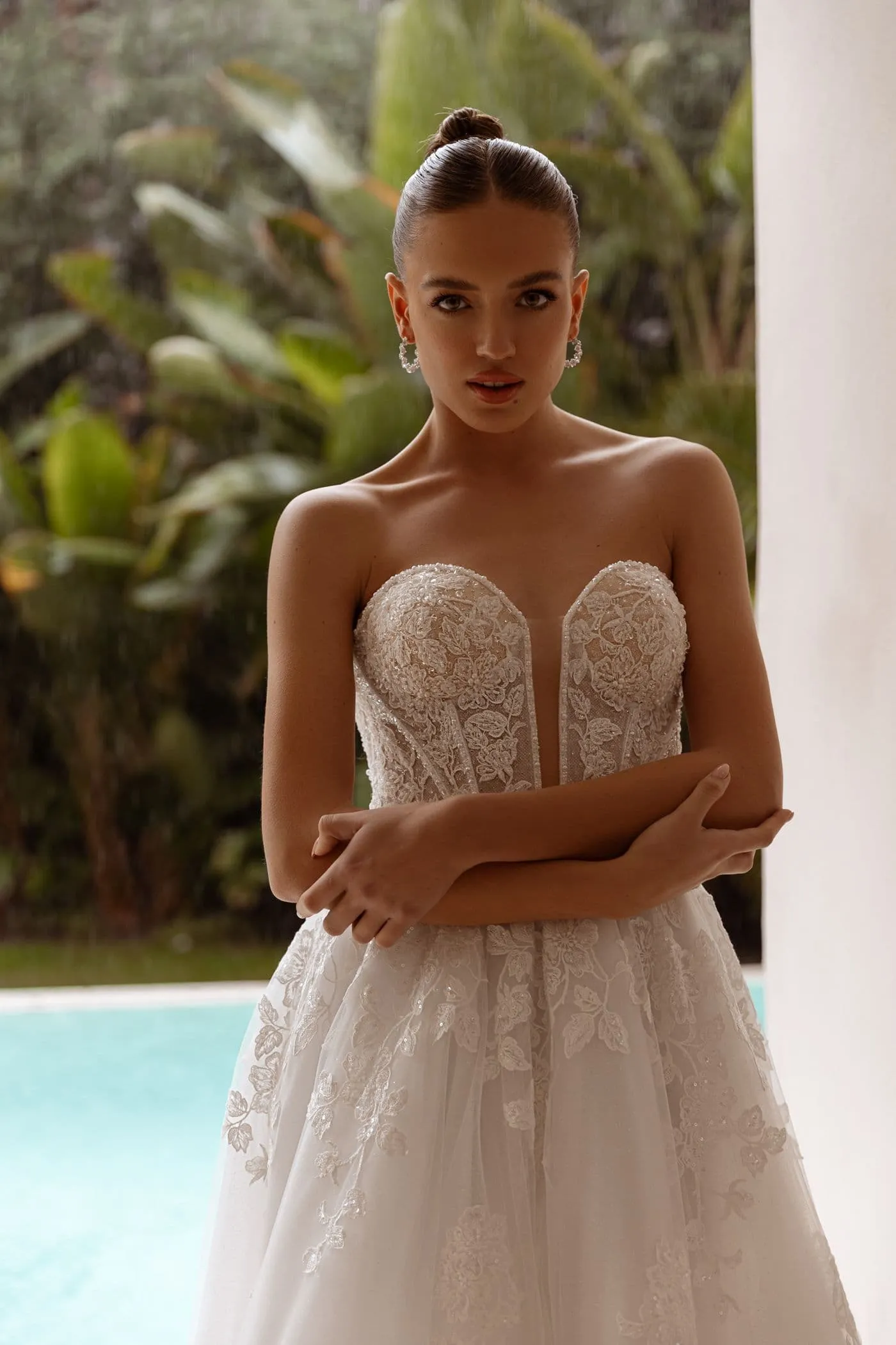 A-line Sexy Lace Appliques Wedding Dress Scoop Backless Backless Bride Gown Customized - Image 3