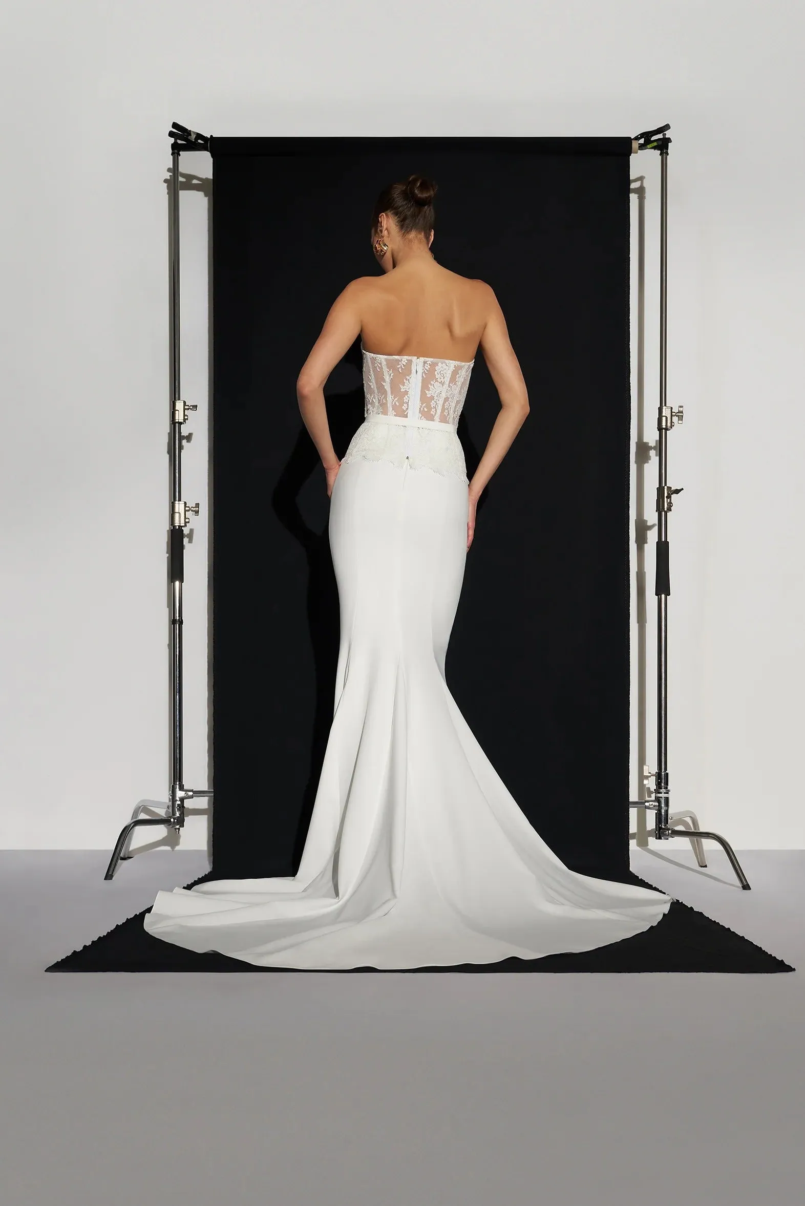 Mermaid Equisite Ivory Lace Wedding Dress Bow Court Simple Bridal Gown Vestido De Novia Satin Train Princess Dress - Image 2