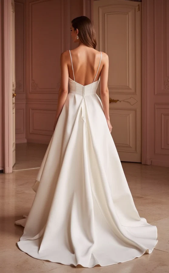 A-Line Wedding Dress for Garden Weddings with Floral Embellishments - Image 3