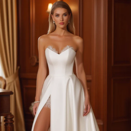A-Line White Wedding Dress for Plus Size Brides with a Perfect Fit - Image 4