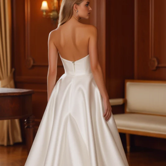A-Line White Wedding Dress for Plus Size Brides with a Perfect Fit - Image 5