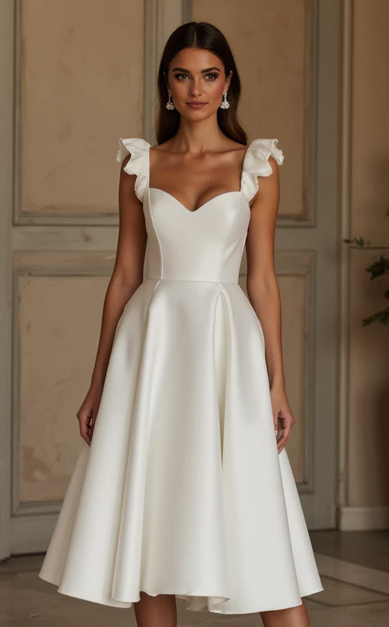 A-Line Wedding Dress with a Deep V-Neck for a Bold and Elegant Style - Image 2